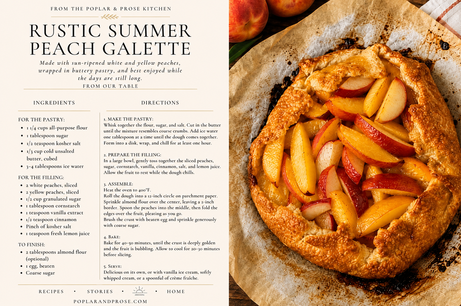 Rustic Summer Peach Galette | A Recipe From the Poplar & Prose Kitchen