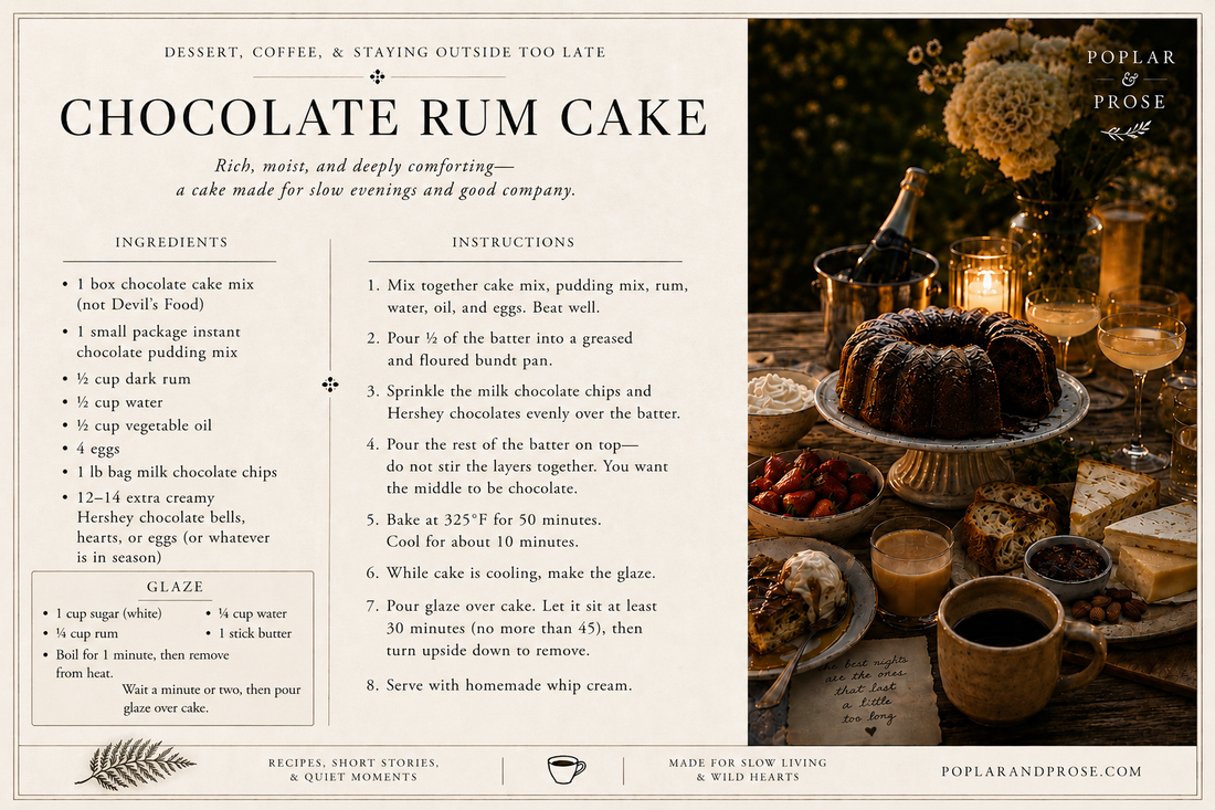 Mom’s Chocolate Rum Cake | A Recipe from the Poplar & Prose Kitchen