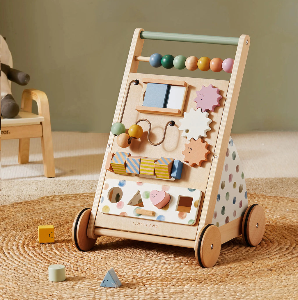 Tiny Land® Natural Wooden Baby Walker