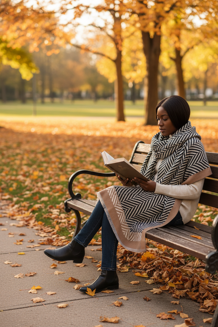 Autumn Library Soft Cotton Wrap
