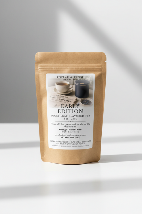 Tea package labeled 'Early Edition' on a white background