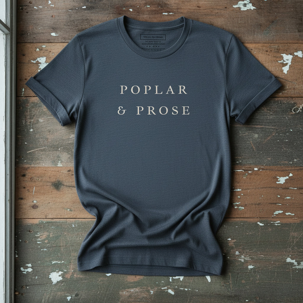Poplar & Prose Organic Cotton Tee in Dark Heather Blue