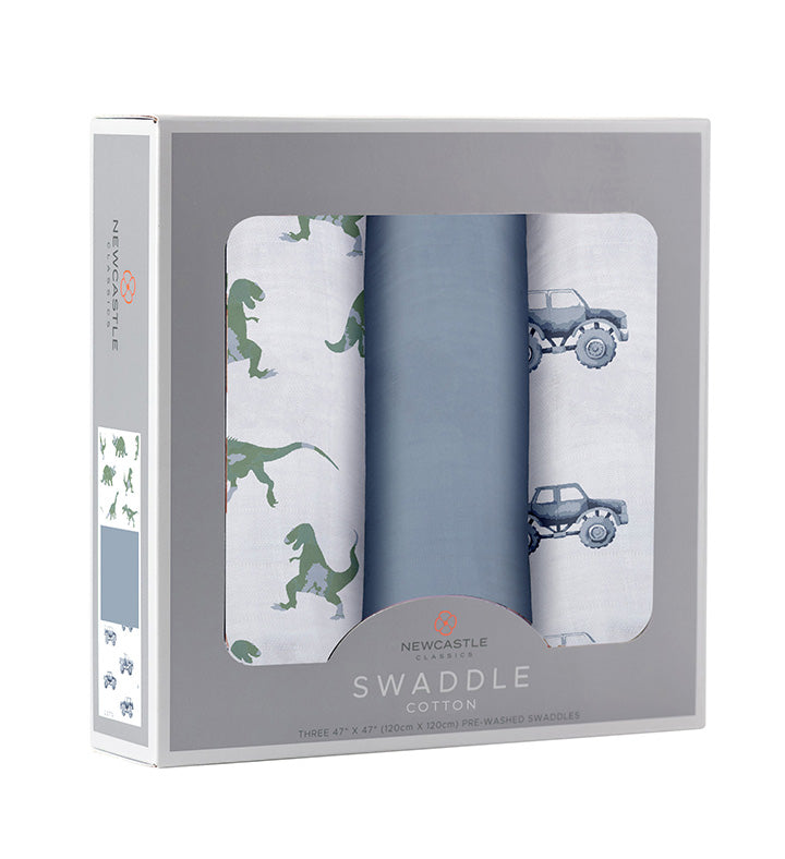 Little Explorers Swaddle Blanket, Set of Three