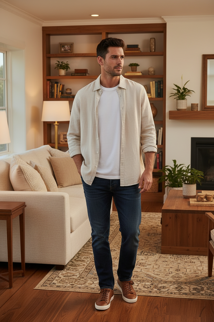 Weekend Cotton + Flax Shirt | Relaxed Button Down