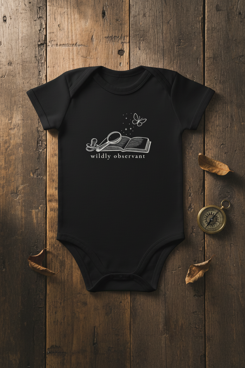 Wildly Observant Organic Cotton Baby Bodysuit | Literary Baby Gift