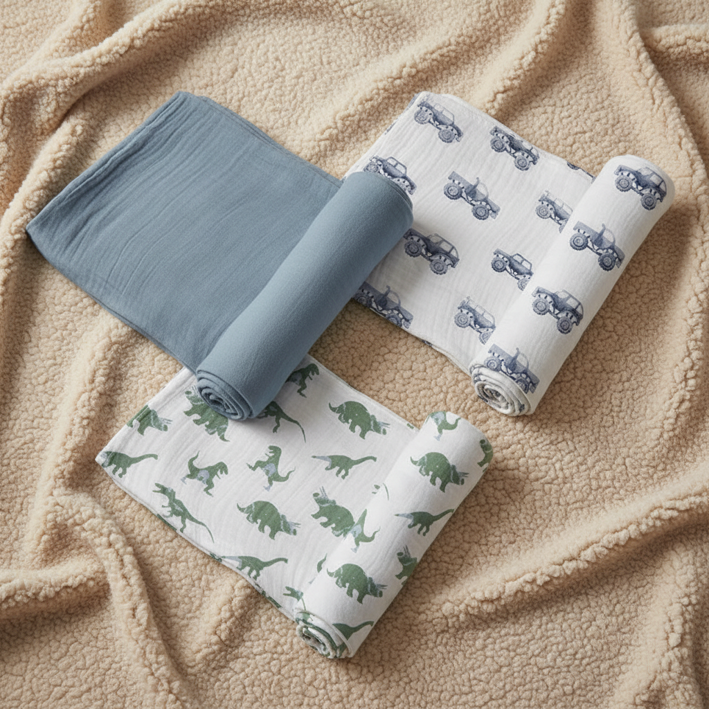 Little Explorers Swaddle Blanket, Set of Three