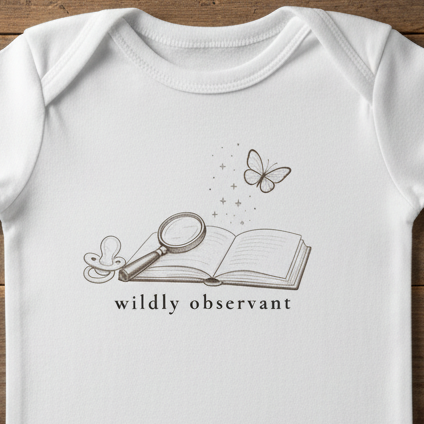 Wildly Observant Organic Cotton Baby Bodysuit | Literary Baby Gift